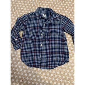 Baby Boys Size 18- 24 Months Janie And Jack Plaid Button Down Flannel Shirt
